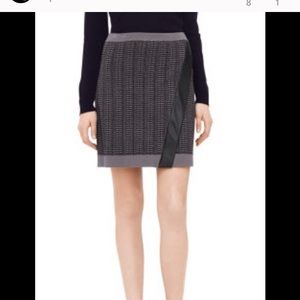 Club Monaco Sweater Skirt with faux leather trim